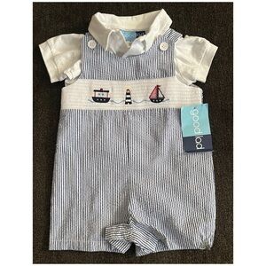 Good Lad Infant Boy Two Piece Shortall Set Size 9M